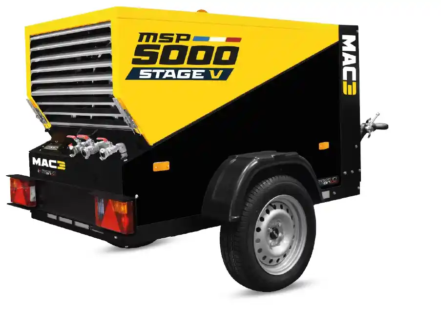 MAC3 MSP5000 185 CFM class portable diesel air compressor rental hire lease and sale in UAE
